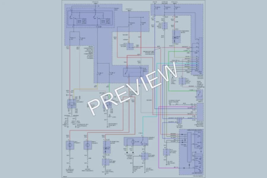 2005 Dodge 2D Coupe Headlights wiring diagram preview with protected circuit layout