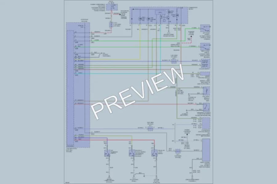 2005 Dodge 2D Coupe Warning Systems wiring diagram preview with protected circuit layout