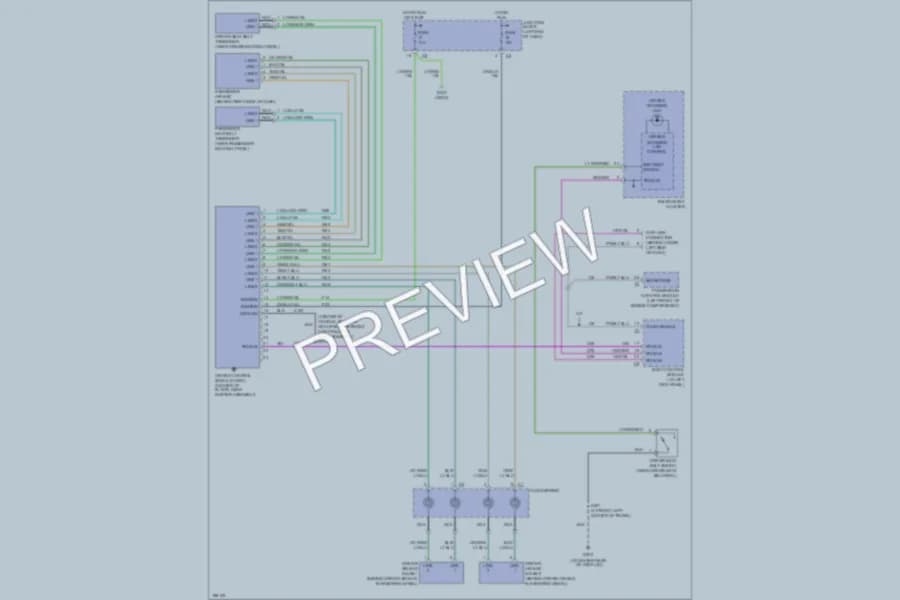 2005 Dodge 4D Sedan Supplemental Restraints wiring diagram preview with protected circuit layout