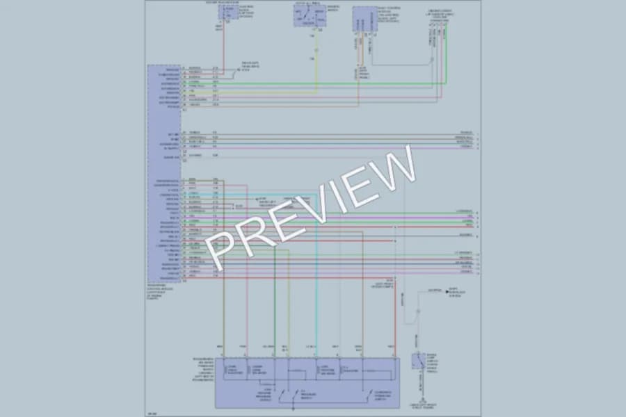 2005 Dodge 4D Sedan Transmission wiring diagram preview with protected circuit layout