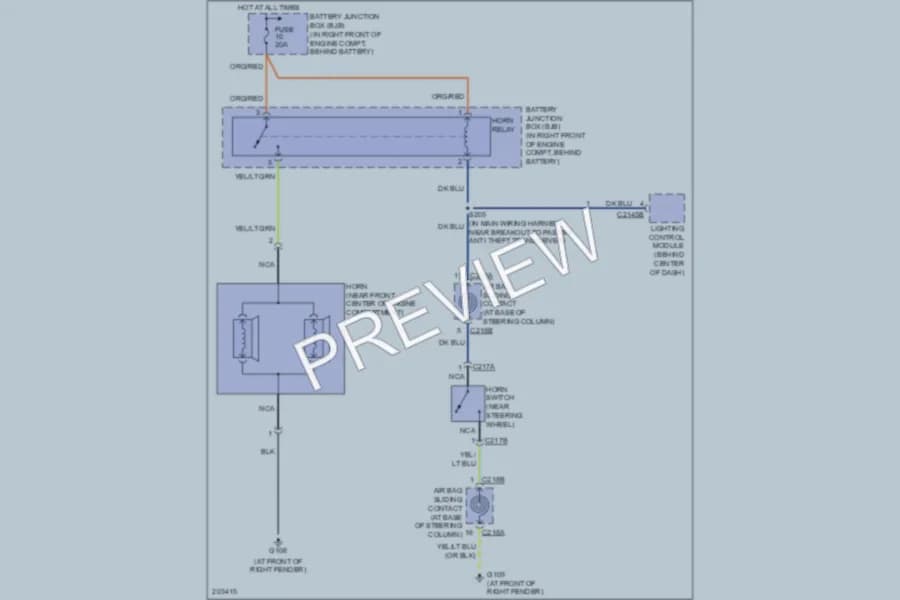 2005 Ford CrownVictoria Horn wiring diagram preview
