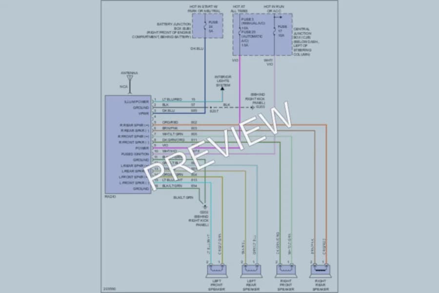 2005 Ford CrownVictoria Radio wiring diagram preview