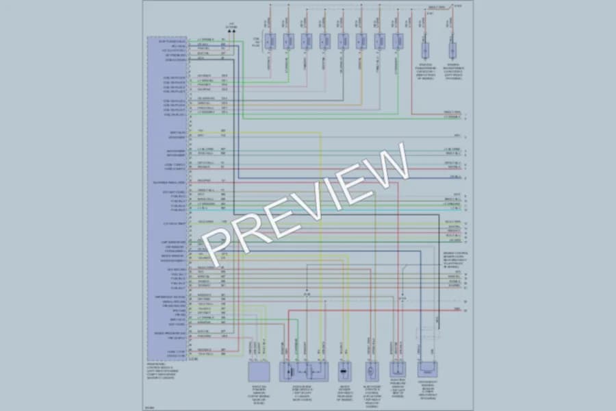 2005 Ford E150 Engine Performance wiring diagram preview with protected circuit layout