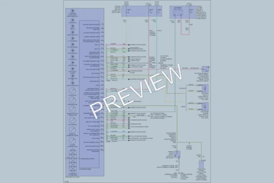 2005 Ford E150 Instrument Cluster wiring diagram preview with protected circuit layout