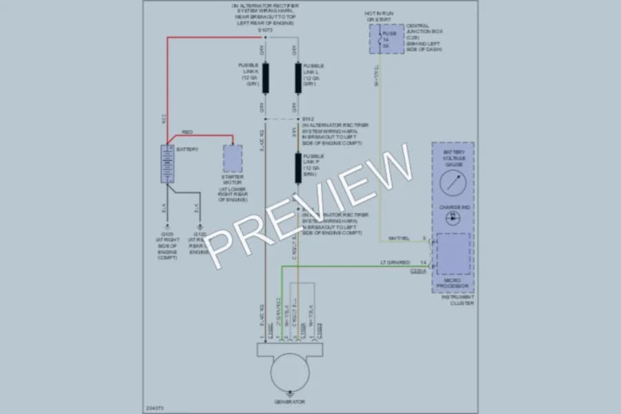 2005 Ford E150 Starting Charging wiring diagram preview with protected circuit layout