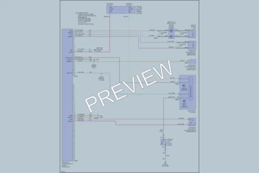 2005 Ford E350 Super Duty Supplemental Restraints wiring diagram preview with protected circuit layout