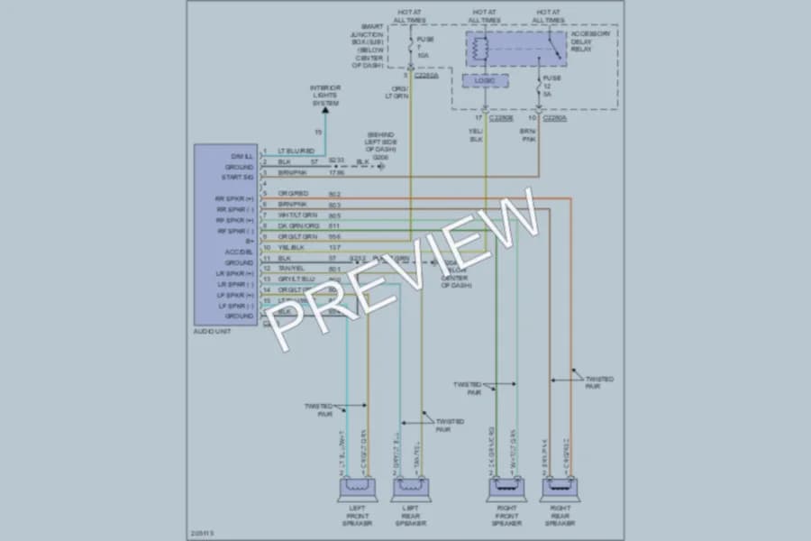 2005 Ford EscapeHybrid Radio wiring diagram preview