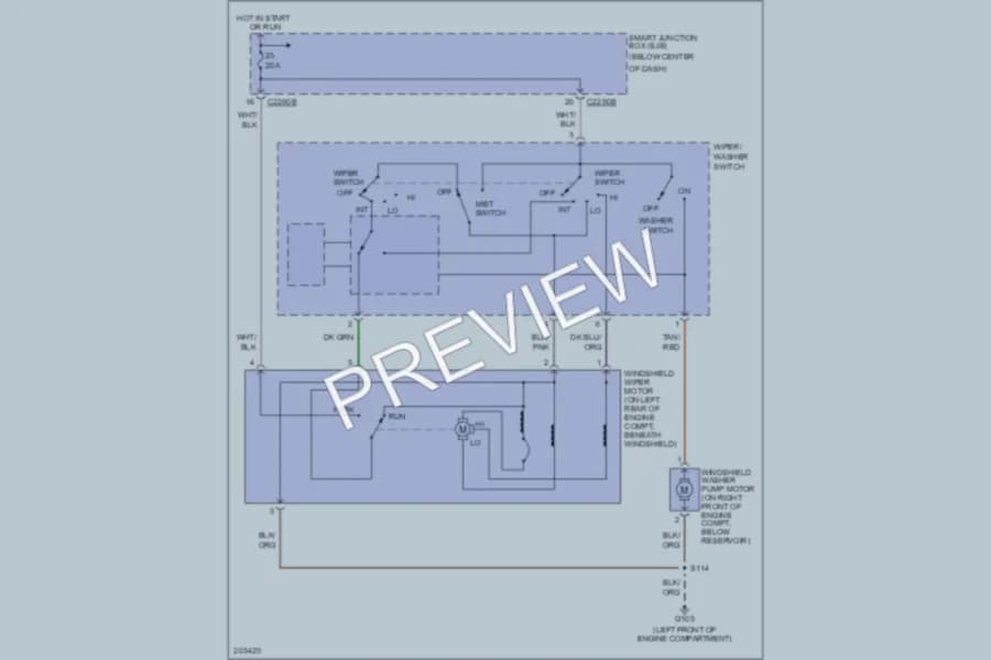 2005 Ford EscapeHybrid Wiper Washer wiring diagram preview