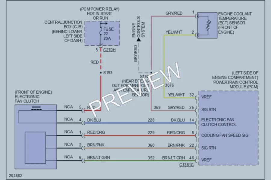 2005 Ford Excursion Cooling Fan wiring diagram preview