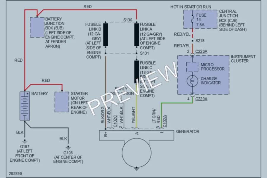 2005 Ford ExplorerSportTrac Starting Charging wiring diagram preview