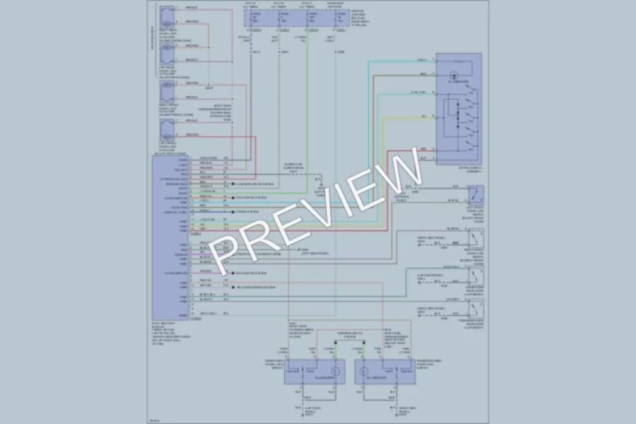 2005 Ford F150 Power Door Locks wiring diagram preview with protected circuit layout