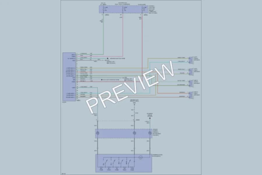 2005 Ford F250 Super Duty Radio wiring diagram preview with protected circuit layout