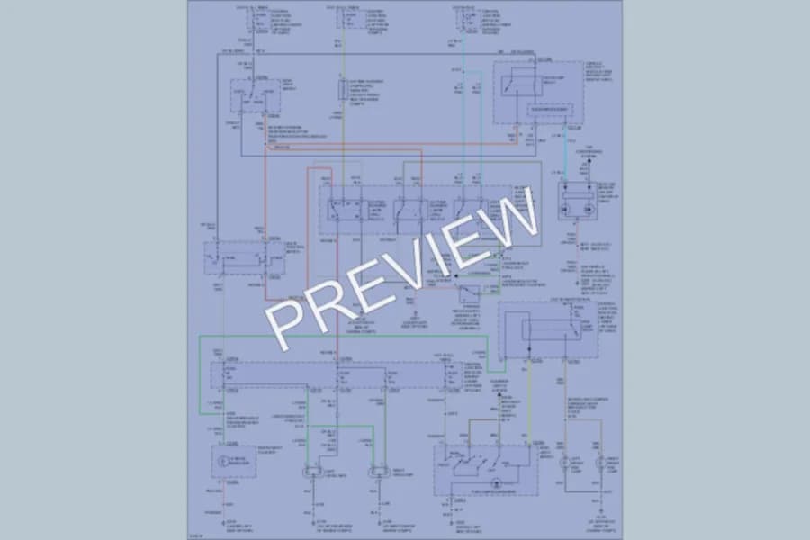 2005 Ford F350 Super Duty Headlights wiring diagram preview with protected circuit layout