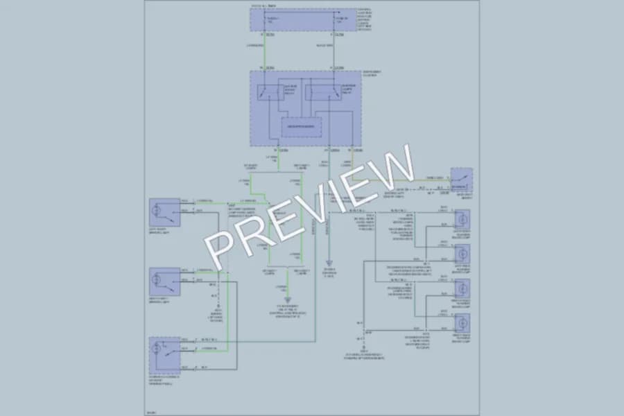 2005 Ford F350 Super Duty Interior Lights wiring diagram preview with protected circuit layout