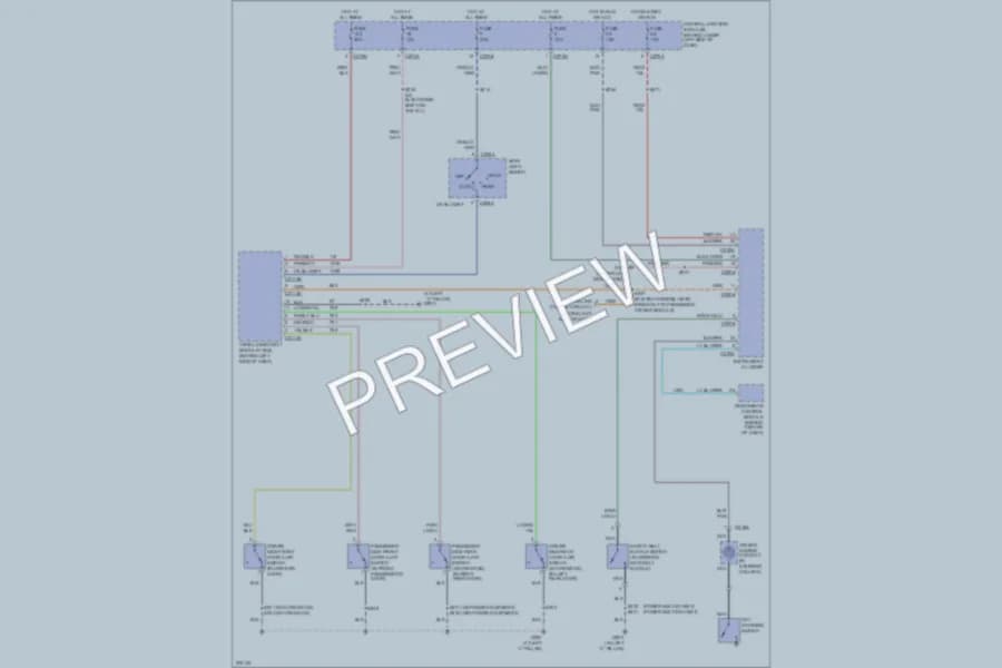 2005 Ford F350 Super Duty Warning Systems wiring diagram preview with protected circuit layout