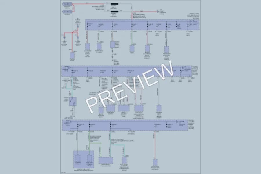 2005 Ford F250 Super Duty Power Distribution wiring diagram preview with protected circuit layout