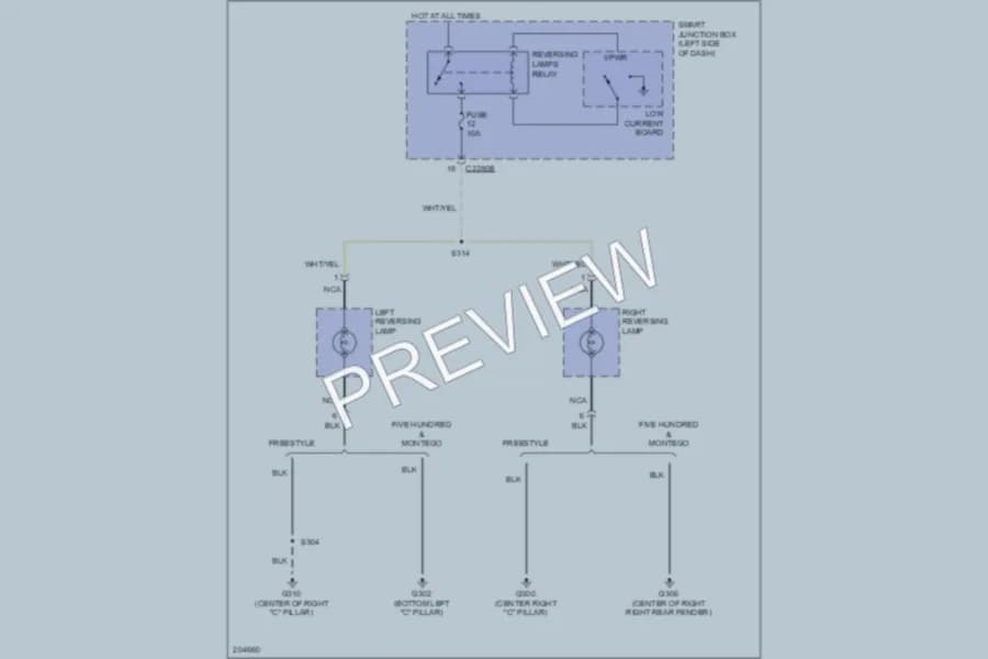 2005 Ford FiveHundred Exterior Lights wiring diagram preview