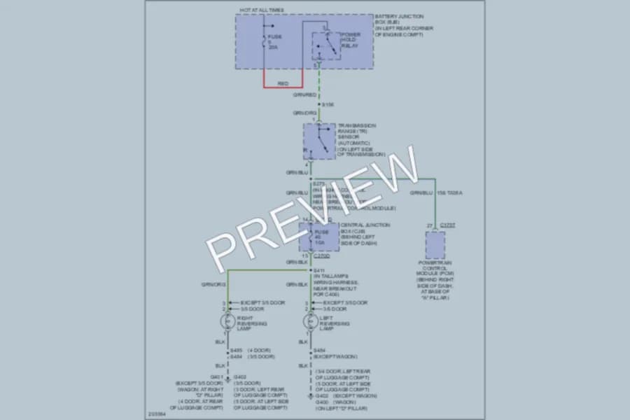 2005 Ford Focus Exterior Lights wiring diagram preview