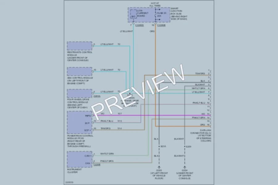 2005 Ford Ranger Computer Data Lines wiring diagram preview