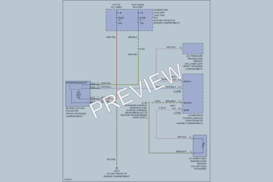 2005 Ford Thunderbird Cooling Fan wiring diagram preview