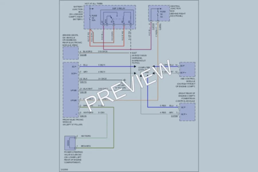 2005 Ford Thunderbird Electronic Power Steering wiring diagram preview