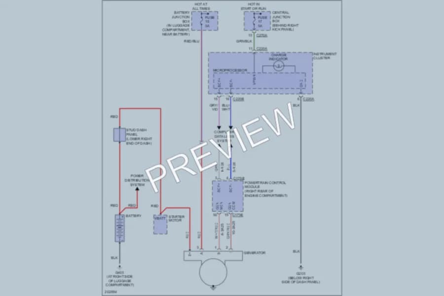 2005 Ford Thunderbird Starting Charging wiring diagram preview