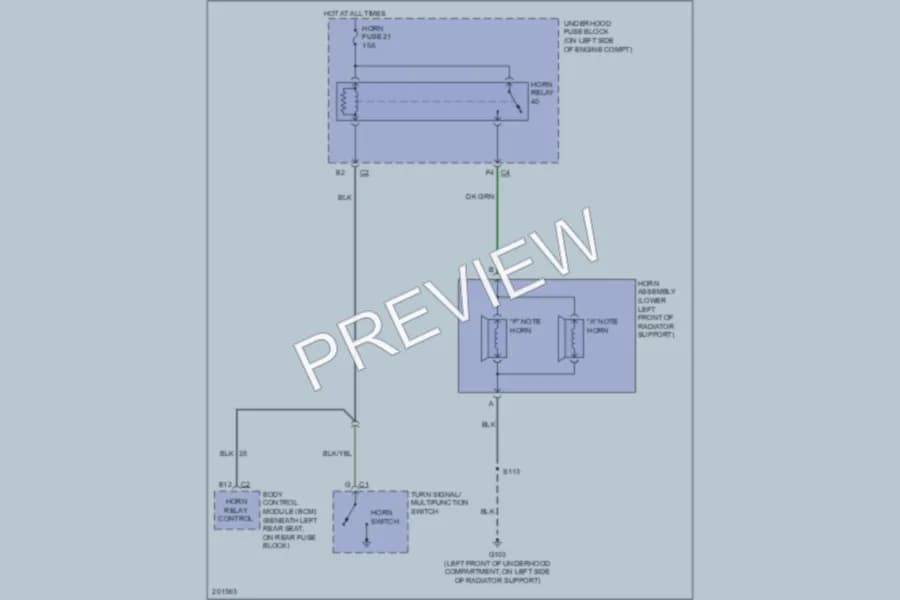 2005 GMC Envoy Horn wiring diagram preview