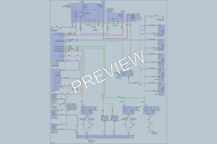 2005 GMC G1500 Interior Lights wiring diagram preview with protected circuit layout