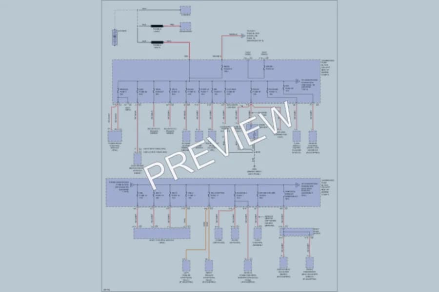2005 GMC G2500 Power Distribution wiring diagram preview with protected circuit layout