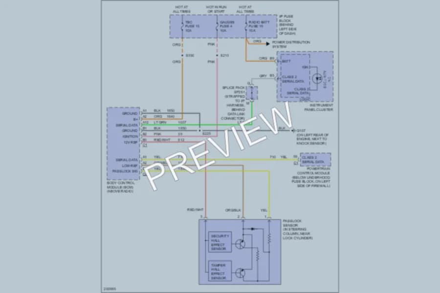 2005 GMC Safari Anti Theft wiring diagram preview