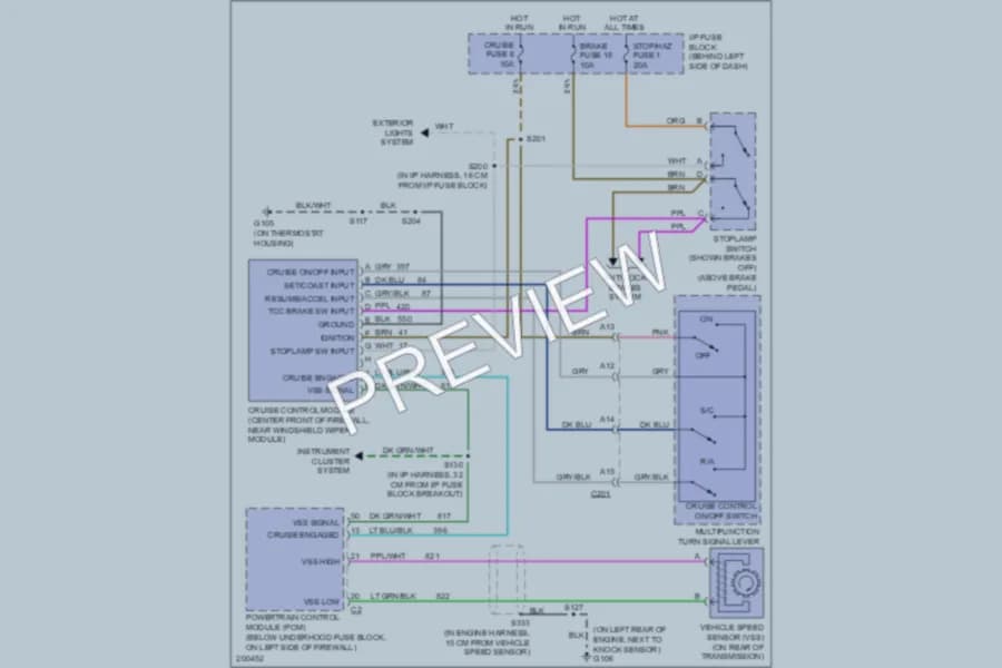 2005 GMC Safari Cruise Control wiring diagram preview