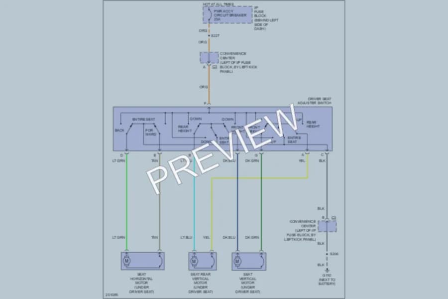 2005 GMC Safari Power Seats wiring diagram preview