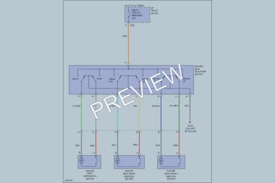 2005 GMC Yukon Power Seats wiring diagram preview