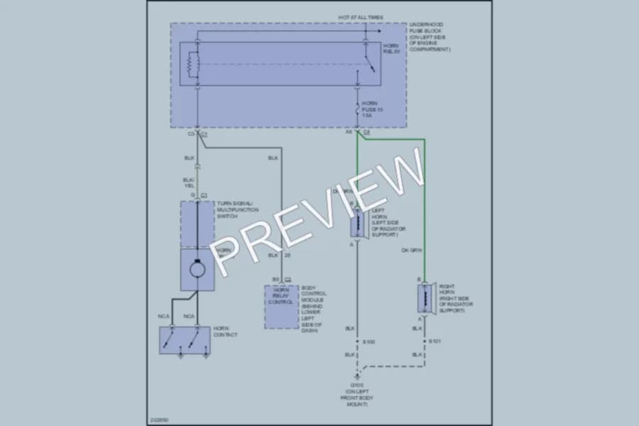 2005 GMC YukonXLDenali Horn wiring diagram preview