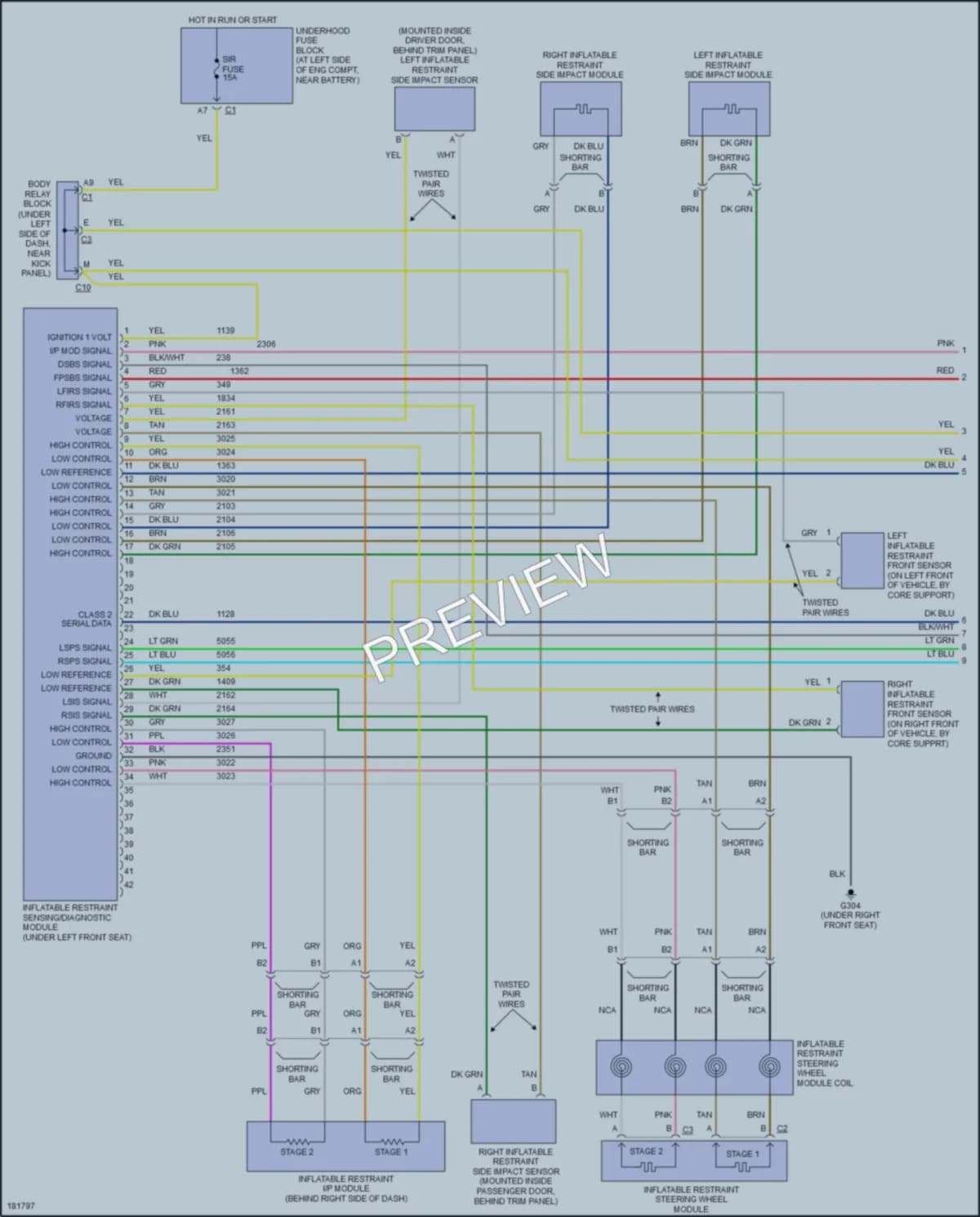 2005 GMC YukonXLDenali Supplemental Restraints wiring diagram preview