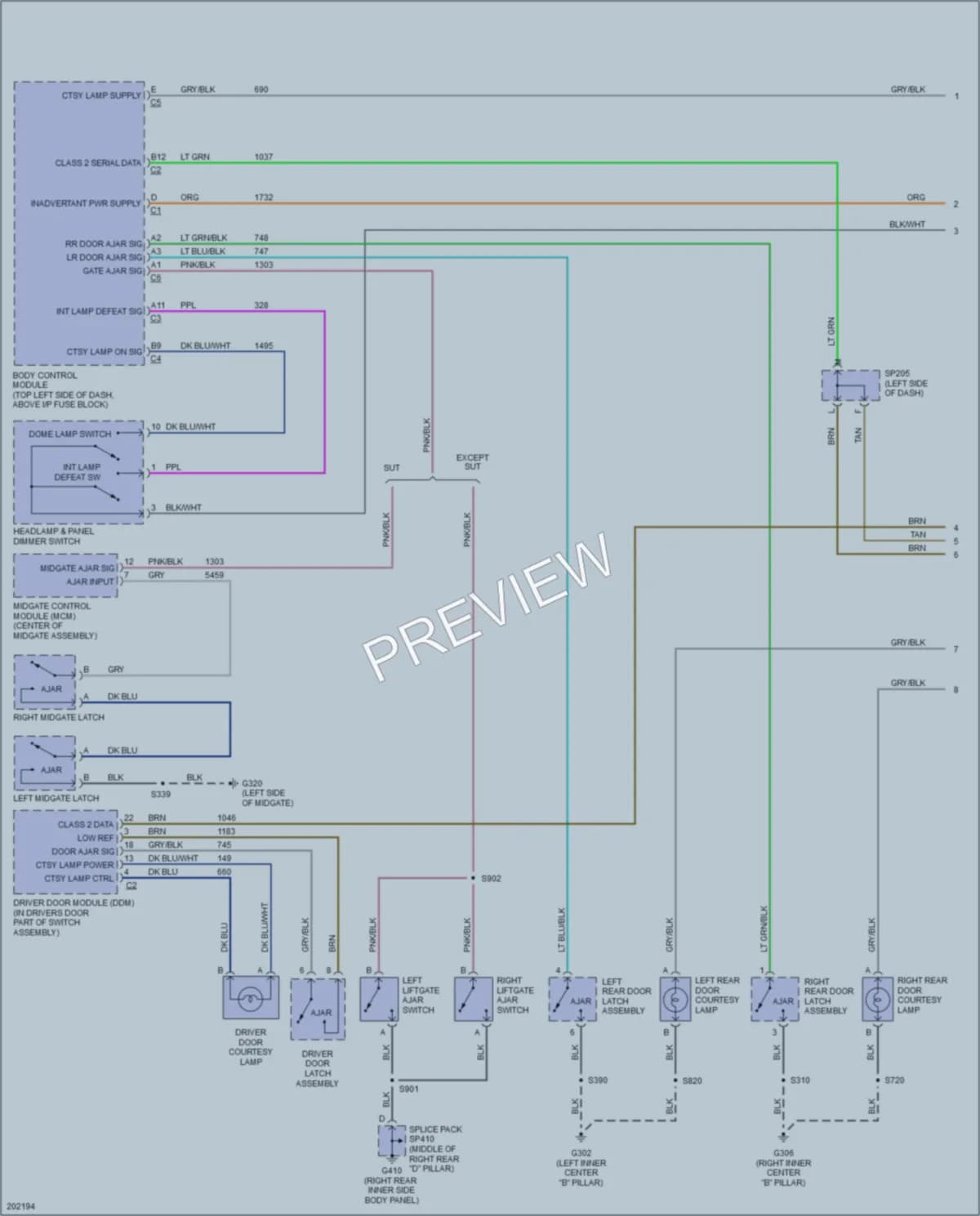 2005 HUMMER H2 Interior Lights wiring diagram preview