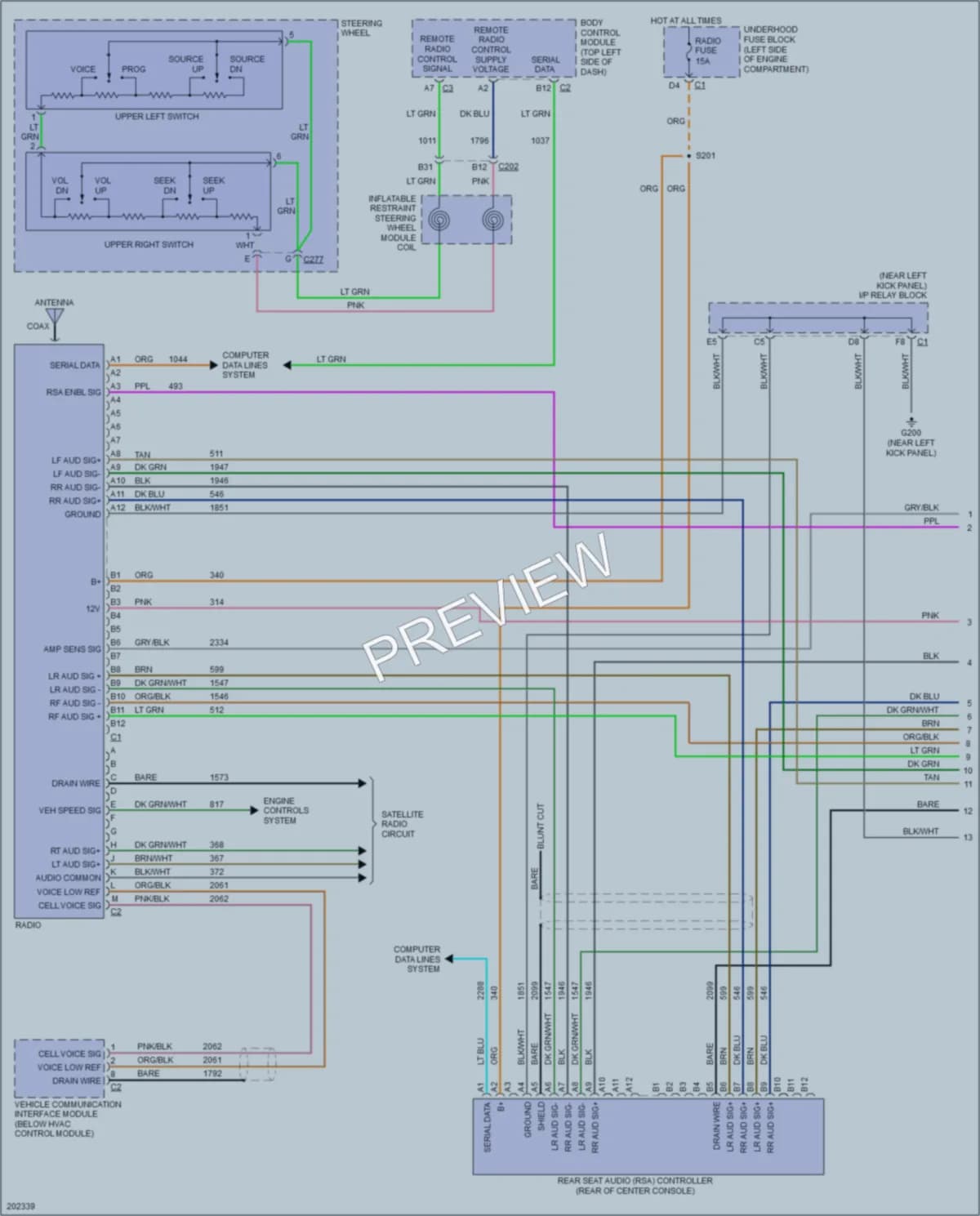 2005 HUMMER H2SUT Radio wiring diagram preview