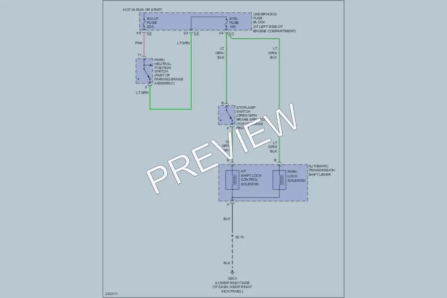 2005 HUMMER H2SUT Shift Interlock wiring diagram preview