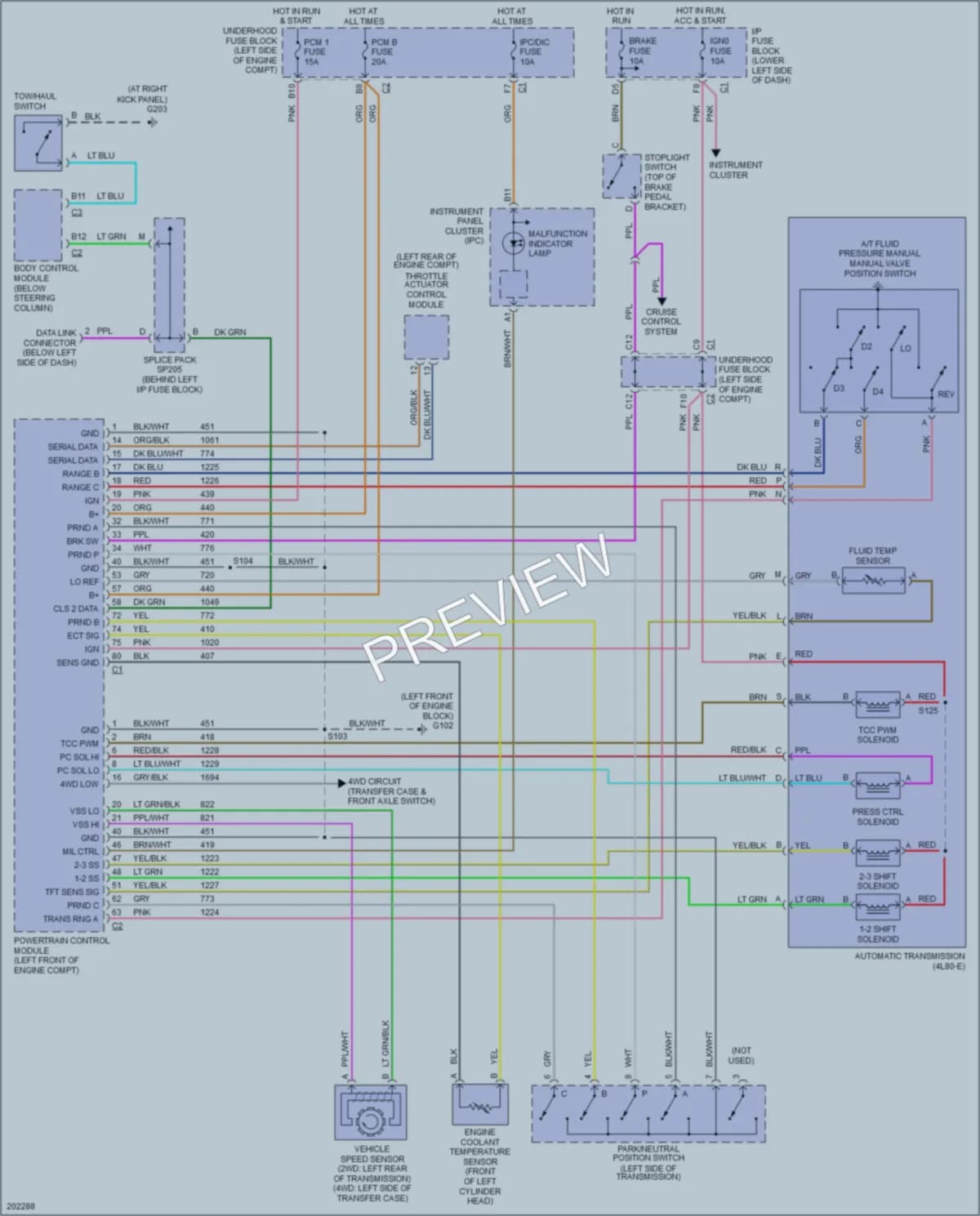 2005 HUMMER H2SUT Transmission wiring diagram preview