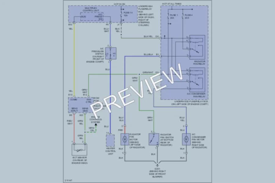 2005 Honda CRV Cooling Fan wiring diagram preview