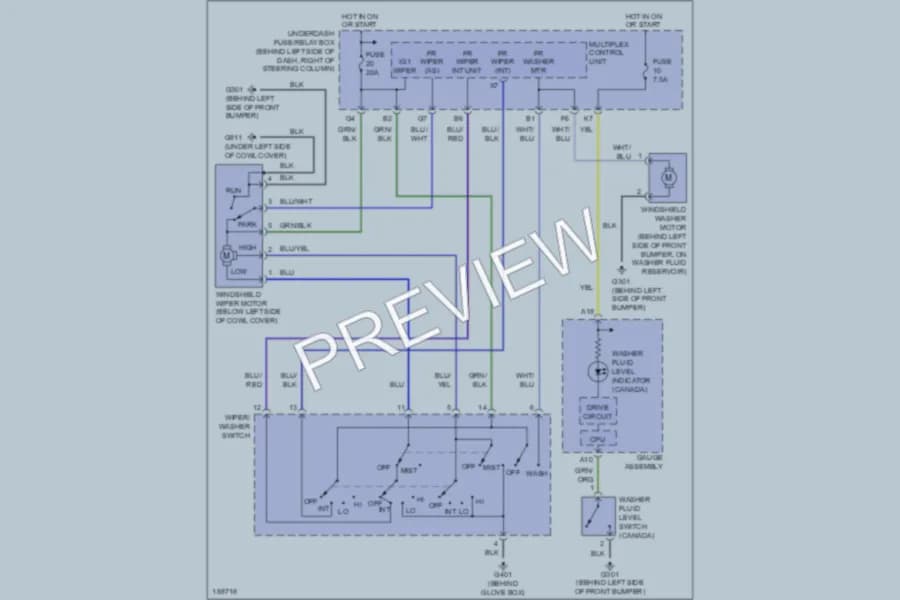 2005 Honda CRV Wiper Washer wiring diagram preview