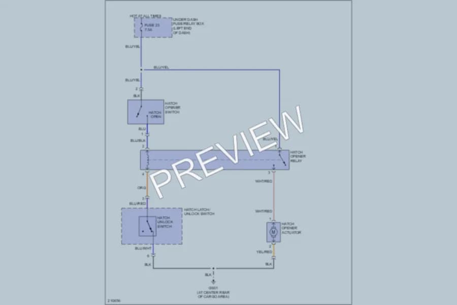 2005 Honda Insight Trunk Tailgate Fuel Door wiring diagram preview