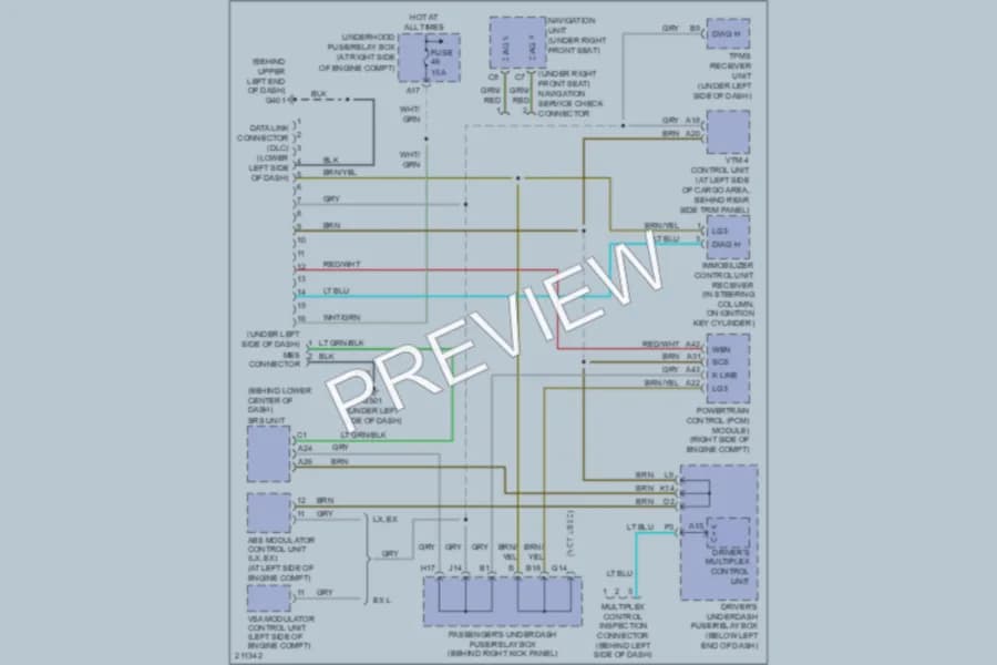 2005 Honda Pilot Computer Data Lines wiring diagram preview
