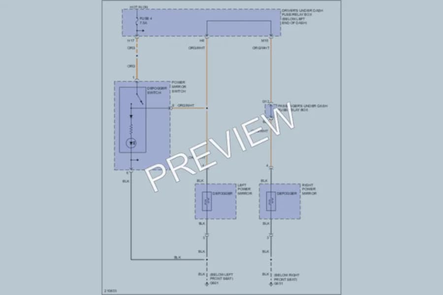 2005 Honda Pilot Defoggers wiring diagram preview