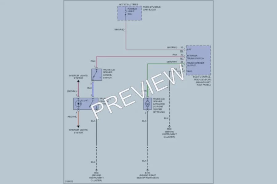 2005 Infiniti G35 Trunk Tailgate Fuel Door wiring diagram preview