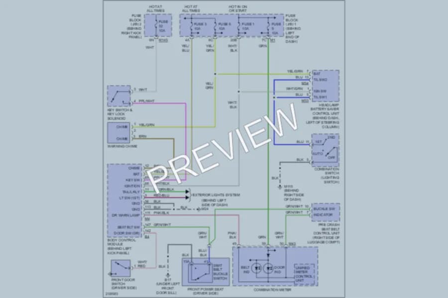 2005 Infiniti Q45 Warning Systems wiring diagram preview