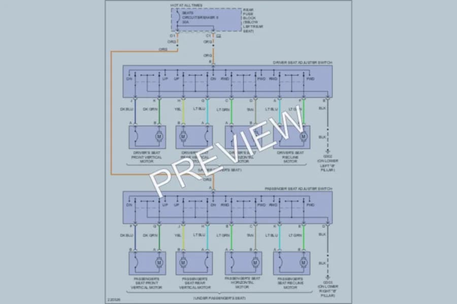 2005 Isuzu Ascender Power Seats wiring diagram preview