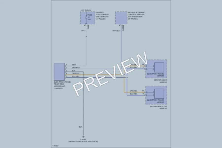2005 Jaguar SType Power Mirrors wiring diagram preview