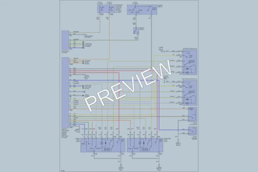 2005 Jaguar XType Power Door Locks wiring diagram preview