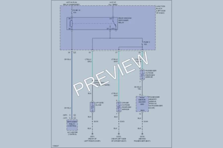 2005 Jeep GrandCherokee Defoggers wiring diagram preview